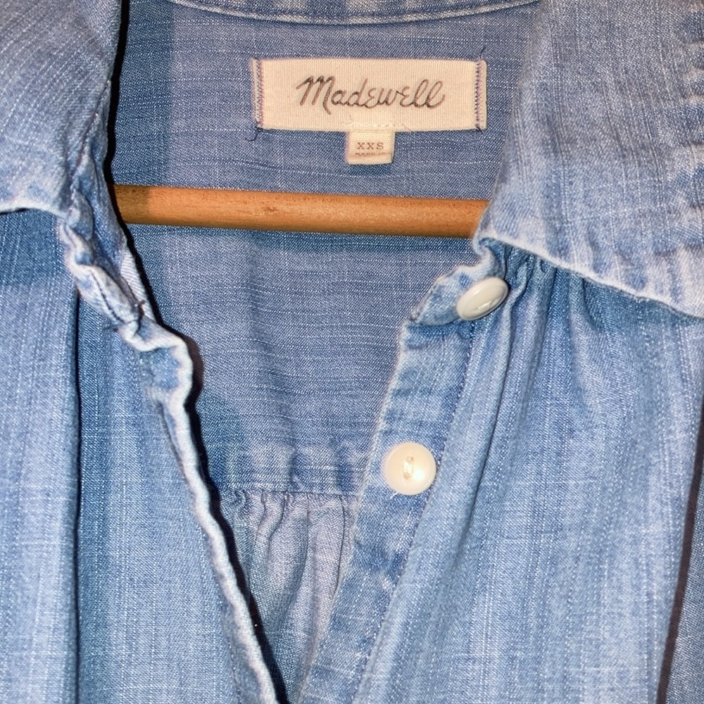Madewell Central Shirt in Roberta Indigo NEW XXS-M - Picture 7 of 9